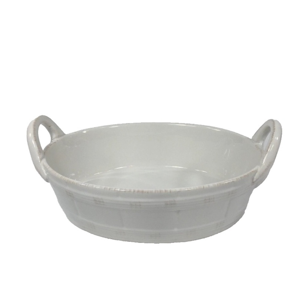 Creative Co-Op White Ceramic Serving Bowl